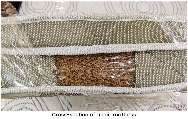 Cross-section of a coir mattress