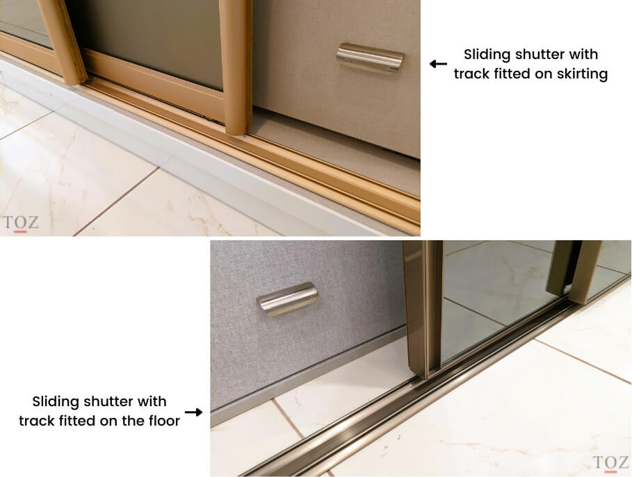 Types of sliding shutter tracks